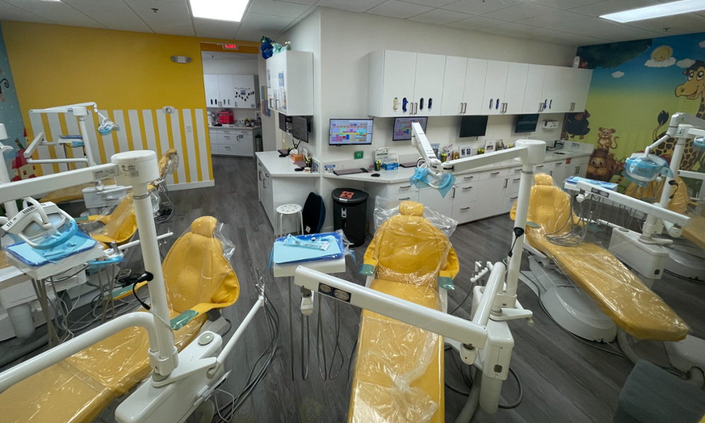 We see everyone including adults. You can stay with your children in our large exam rooms.