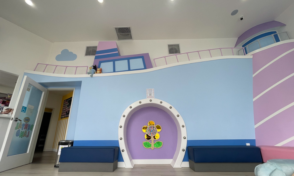 Mark Making Sequin and Mirror Daisy Frame Best dentist ontario for kids children magicland funzone fun zone fun dentist for kids braces orthodontics